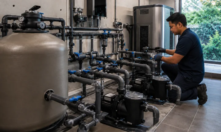 Pumps, Filters & Heaters service by Quality Pool Builderz